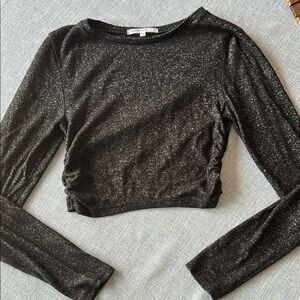 Antistar Black Long Sleeve Crop Top
